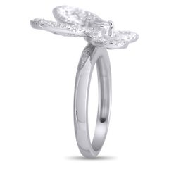 LB Exclusive 18K White Gold 1.21 Ct Diamond Butterfly Ring