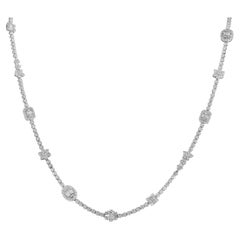 LB Exclusive 18K White Gold 12.15 Ct Diamond Necklace