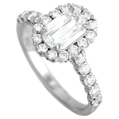 LB Exclusive 18K White Gold 1.25ct Diamond Halo Ring