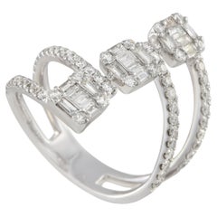 LB Exclusive Bague en or blanc 18 carats avec diamants de 1,25 carat