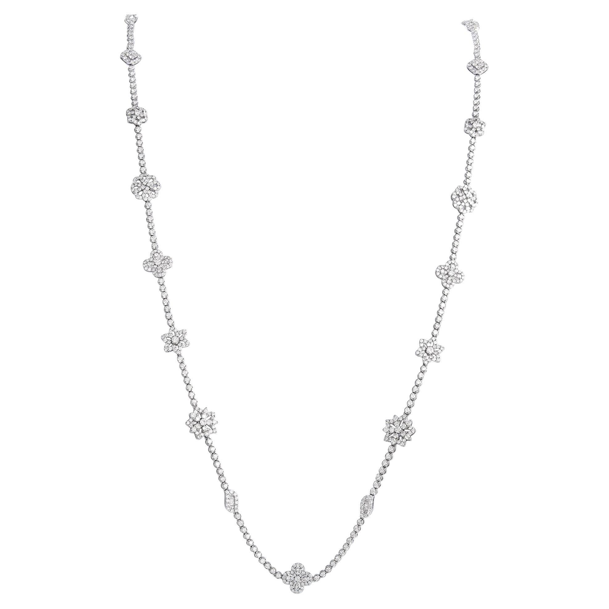 LB Exclusive 18K White Gold 22.25 Ct Diamond Link Necklace For Sale at