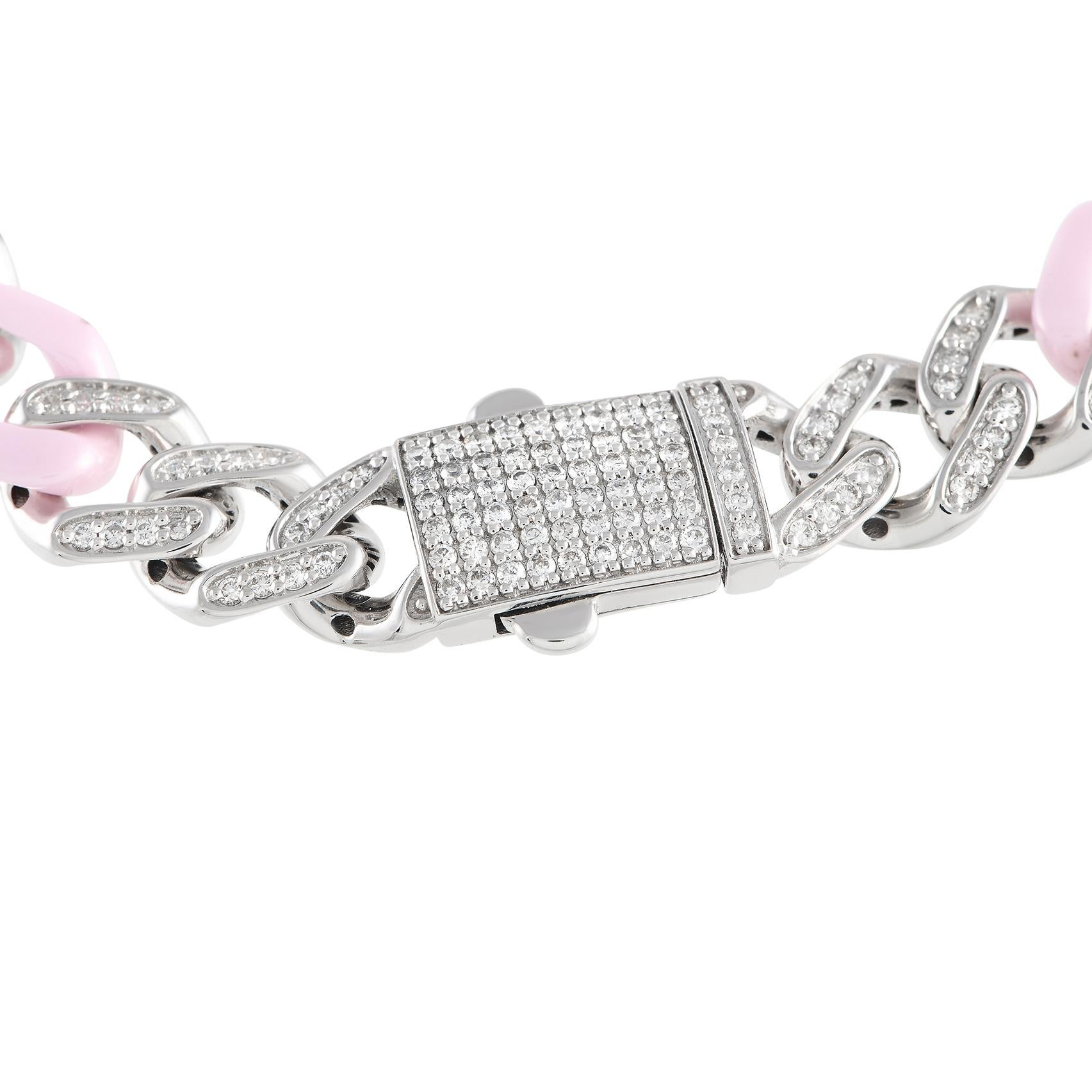 pink cuban link bracelet