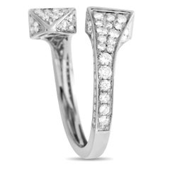 LB Exclusive 18K White Gold 1.45ct Diamond Open Bypass Ring