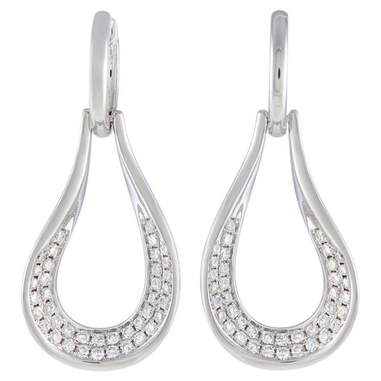 LB Exclusive 18k White Gold 1.65 Carat Diamond Drop Earrings For Sale