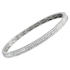 LB Exclusive Bracelet jonc en or blanc 18 carats avec diamants de 1,70 carat