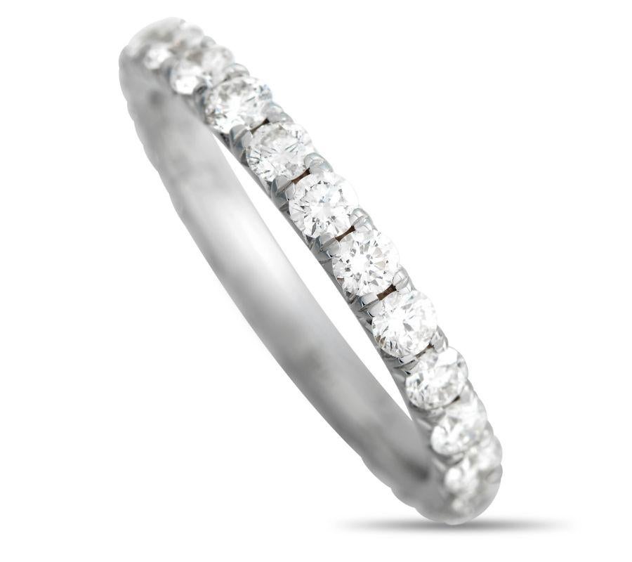 LB Exclusive 18K White Gold 1.75 Ct Diamond Eternity Band Ring In New Condition In Southampton, PA