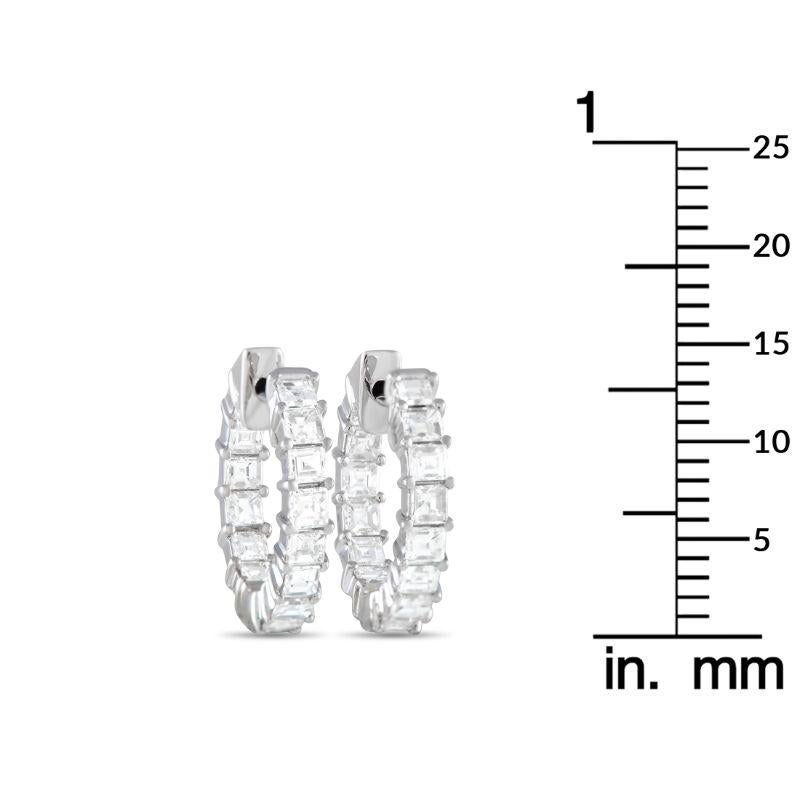 LB Exklusive Creolen aus 18 Karat Weißgold mit 1,75 Karat Diamanten im Asscher-Schliff im Zustand „Neu“ in Southampton, PA