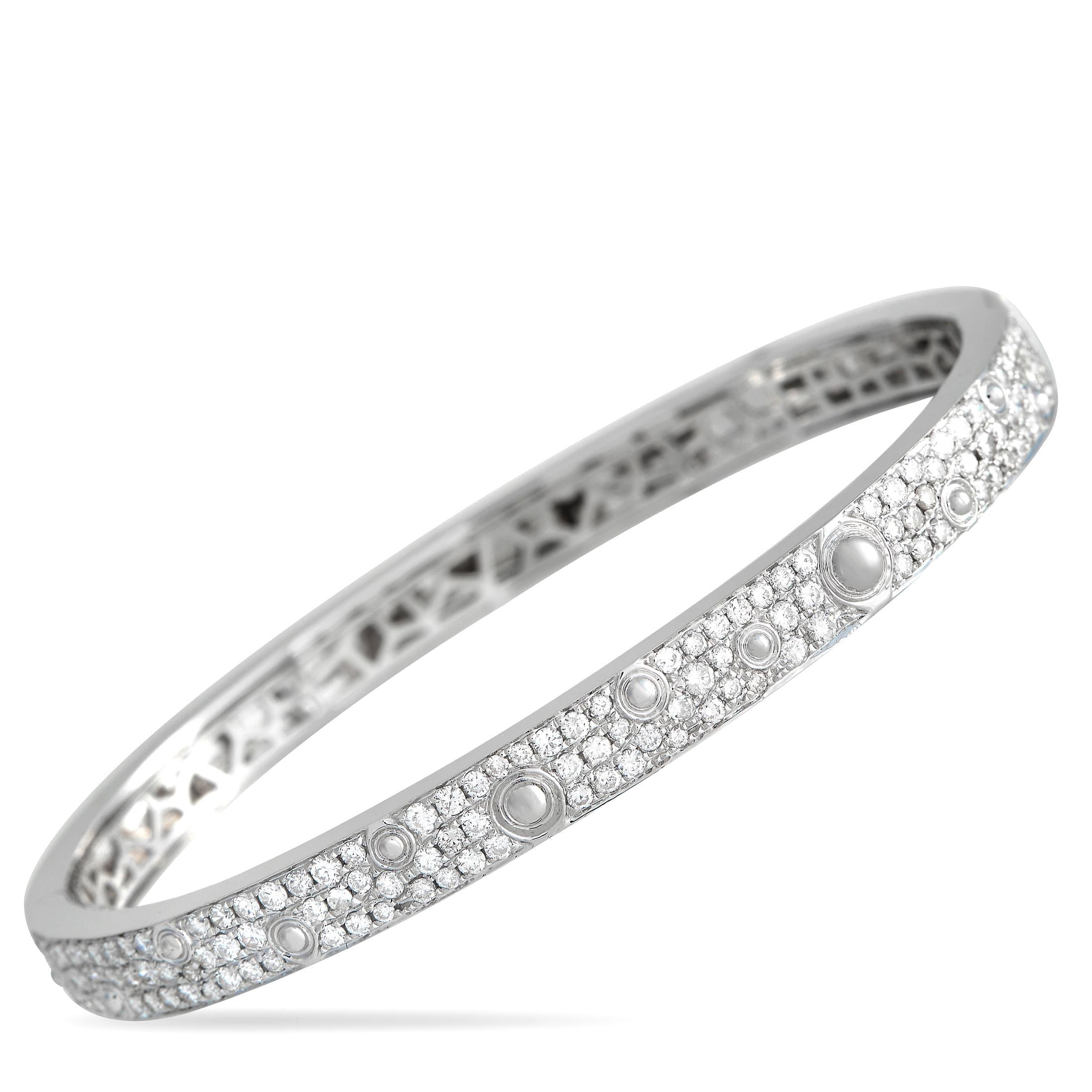 LB Exclusive 18K White Gold 1.80ct Diamond Bracelet In New Condition In Southampton, PA