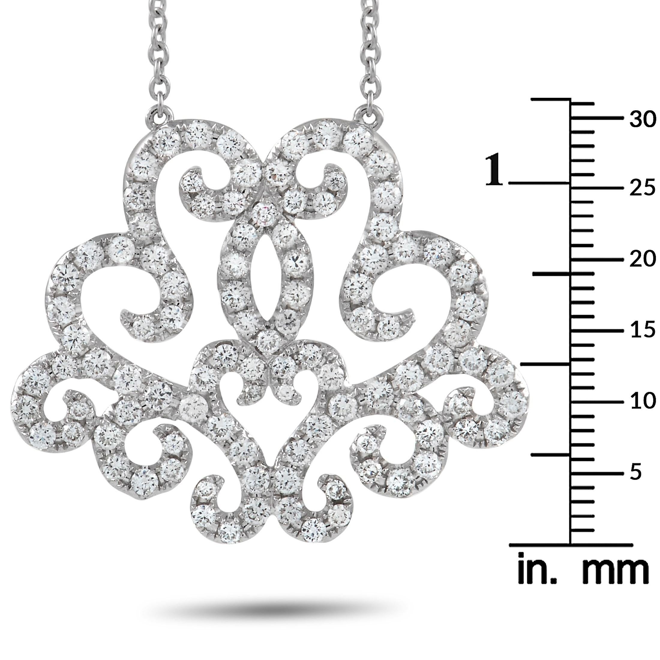 LB Exclusive 18K White Gold 1.81 ct Diamond Necklace In New Condition In Southampton, PA