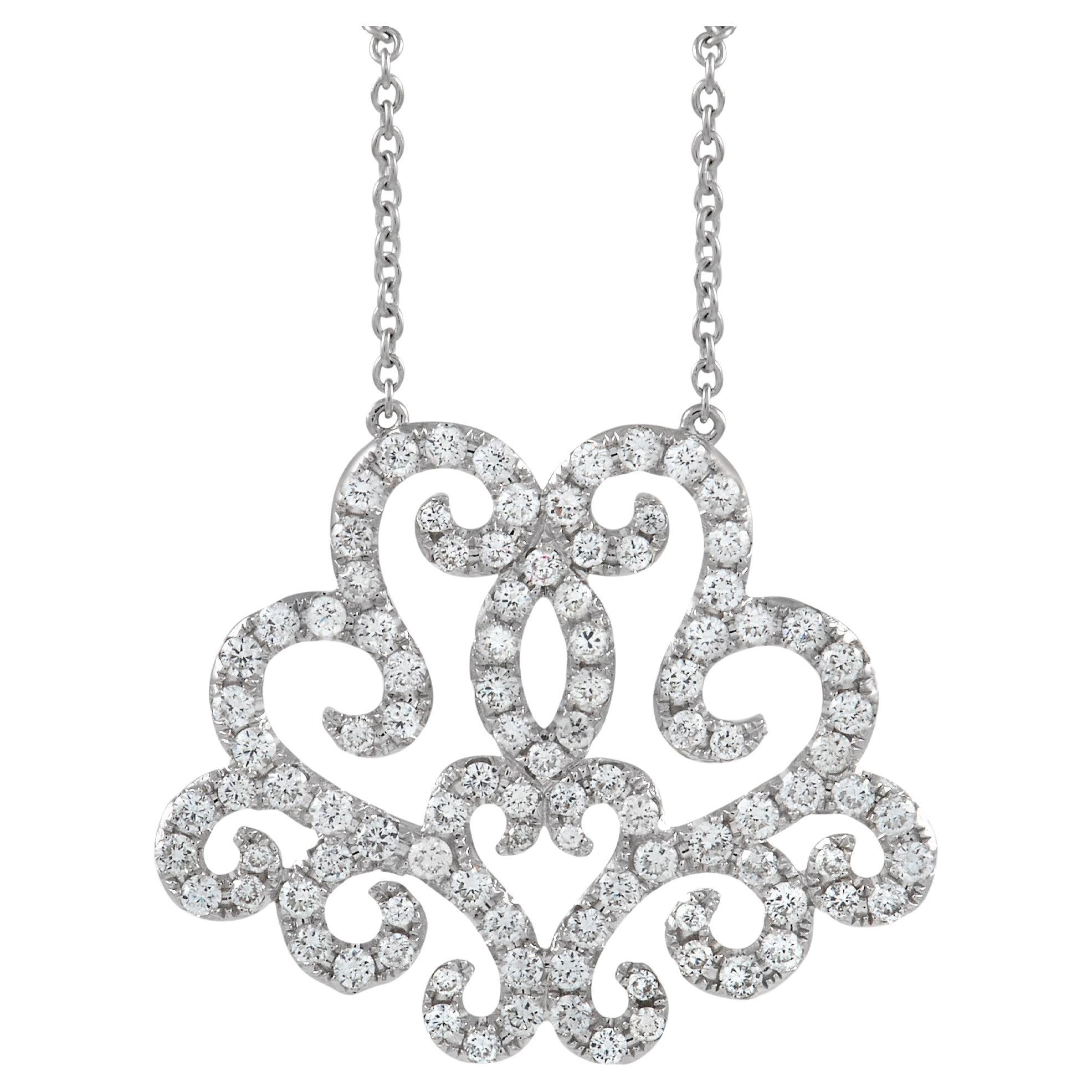LB Exclusive Collier en or blanc 18 carats avec diamants de 1,81 carat