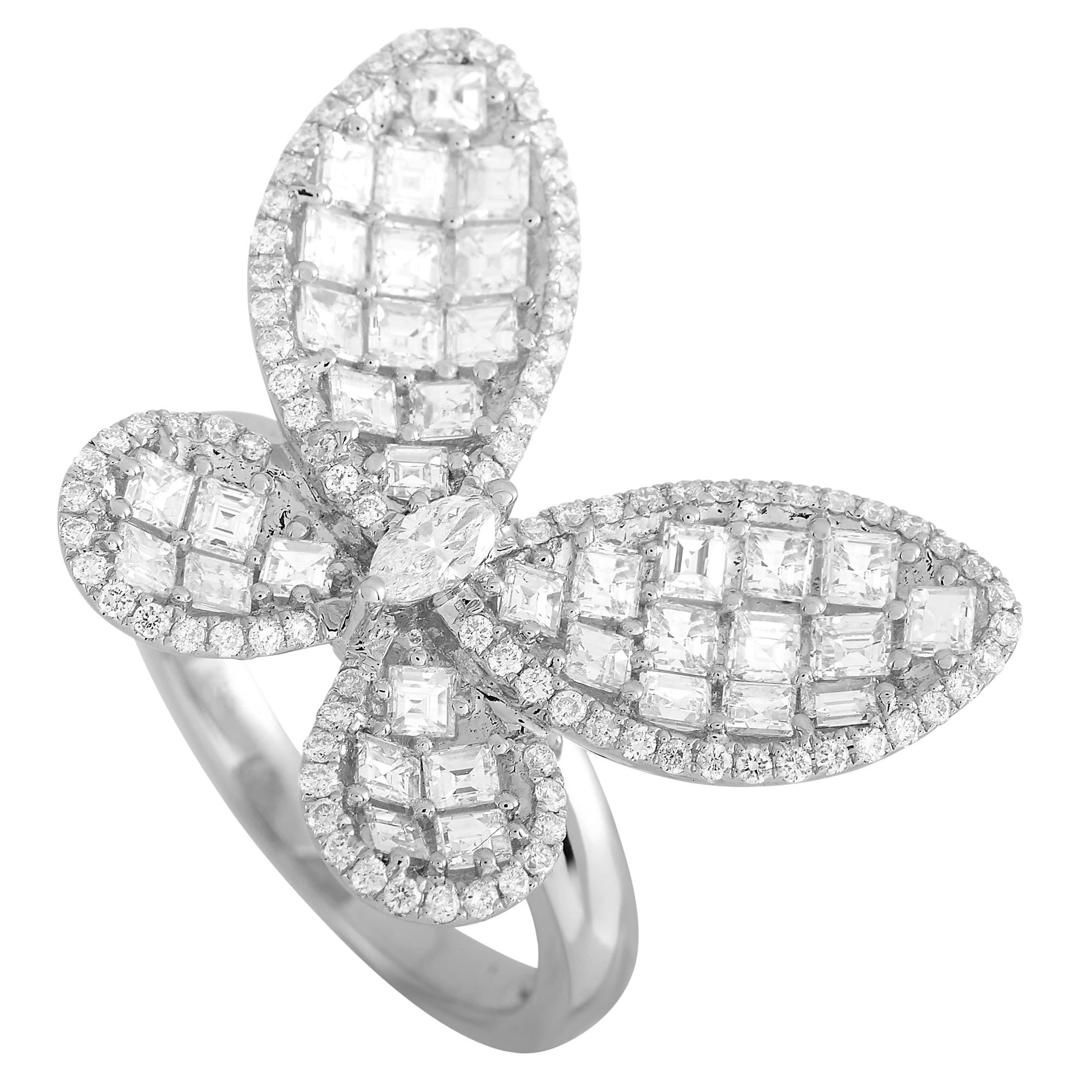 LB Exclusive 18K White Gold 1.93 ct Diamond Butterfly Ring