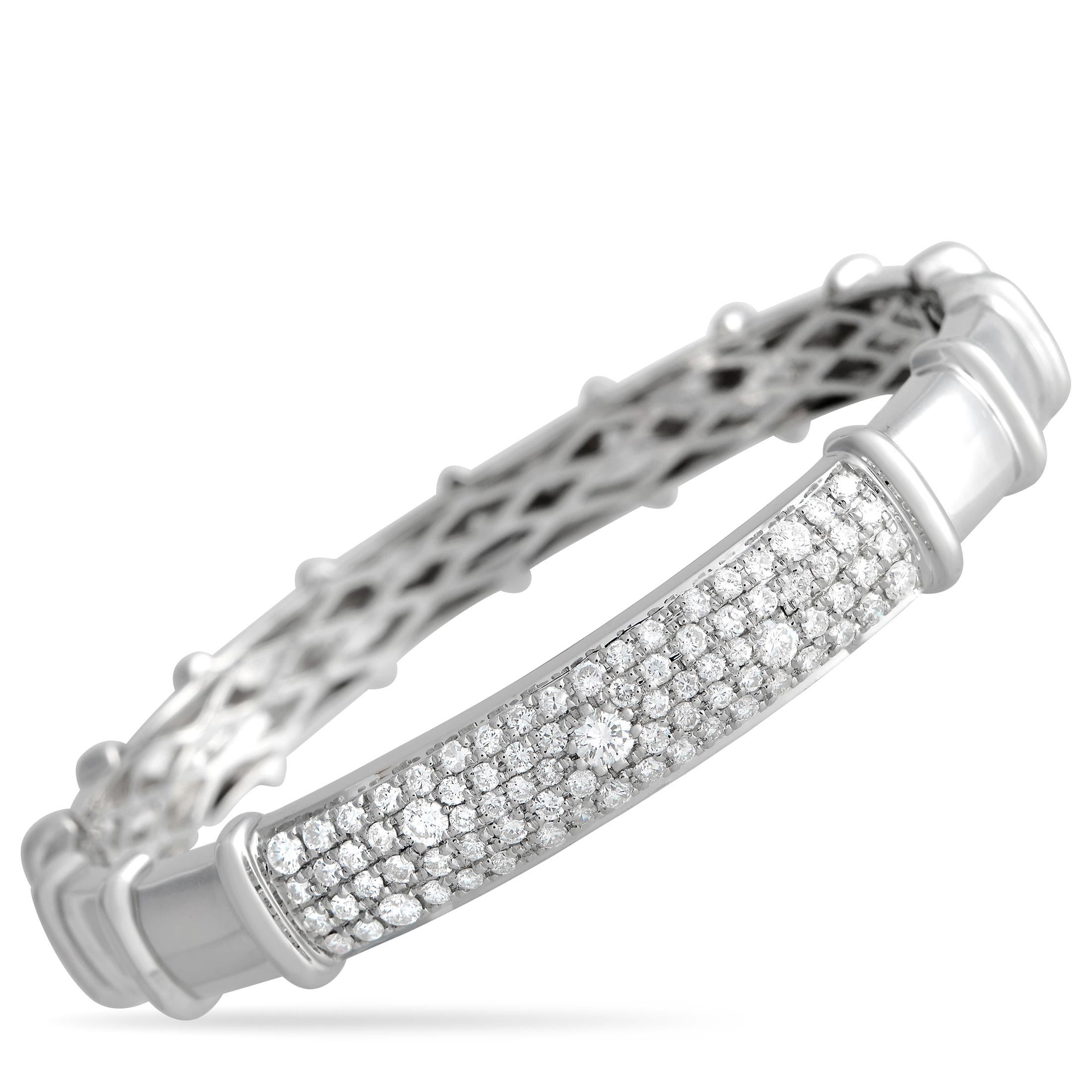 LB Exclusive 18K White Gold 2.02ct Diamond Bracelet In New Condition For Sale In Southampton, PA