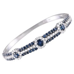 LB Exclusive 18K White Gold 2.06ct Diamond and Sapphire Bracelet