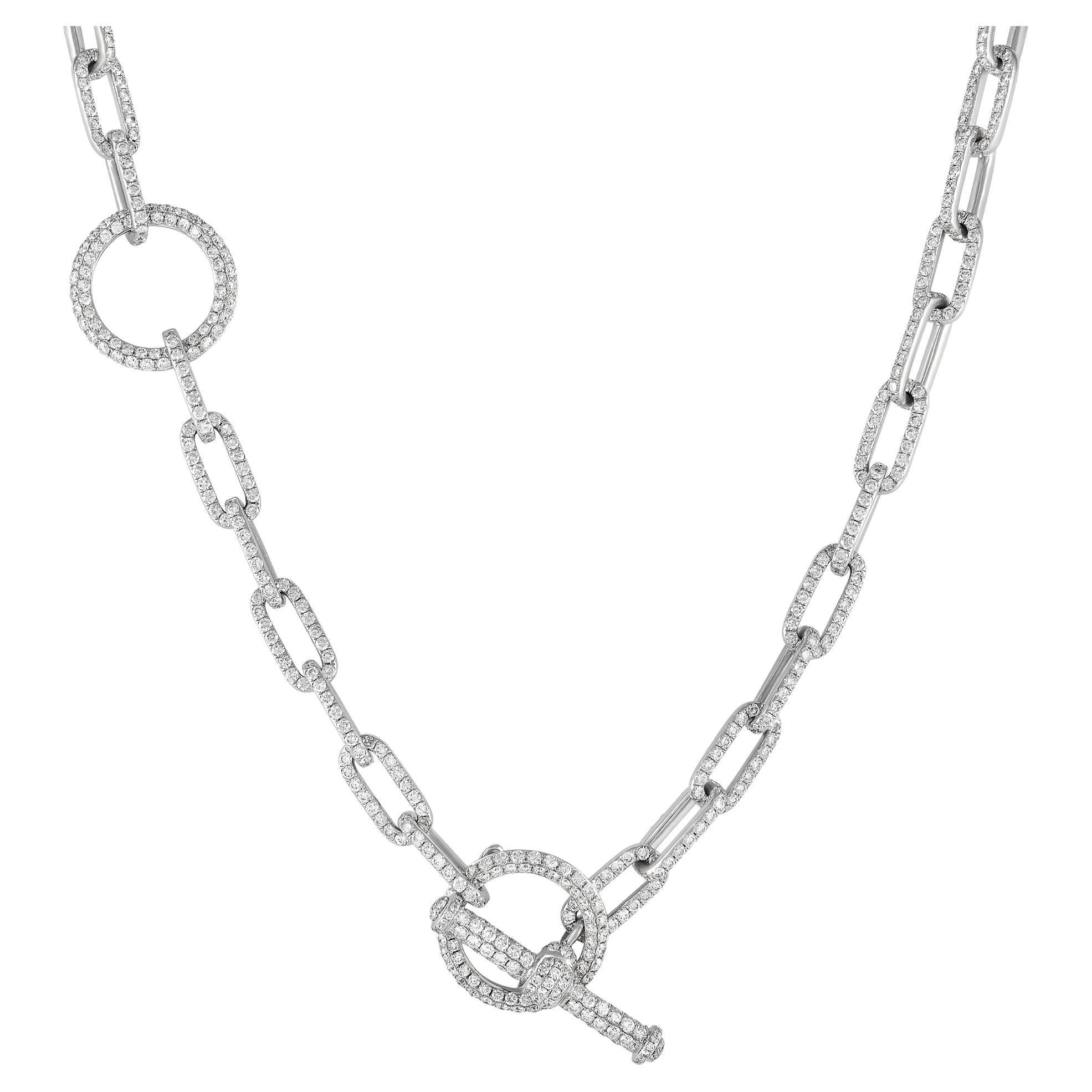 LB Exclusive 18K White Gold 21.0ct Diamond Link Necklace