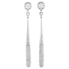LB Exclusive 18k White Gold 2.25ct Diamond Dangle Earrings