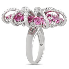 LB Exclusive 18K Gold 2.40 Carat Diamond and 7.65 Carat Pink Sapphire Statement