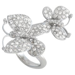 LB Exclusive 18k White Gold 2.49 Carat Diamond Butterfly Ring LB Exclusive 18k White Gold 2.49 Carat Diamond Butterfly Ring