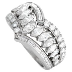LB Exclusive 18K White Gold 2.50 Ct Diamond Tiara Ring