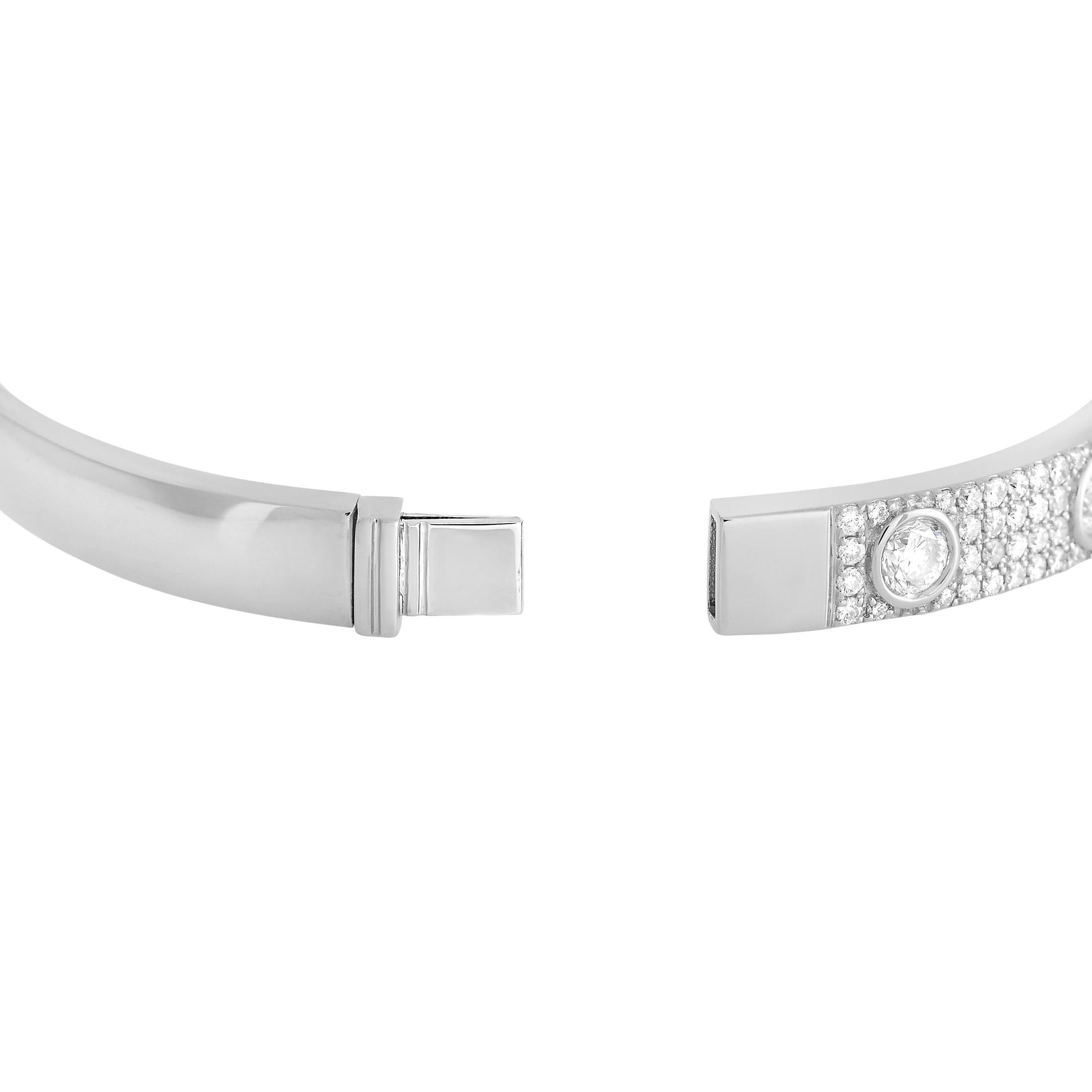 Mixed Cut LB Exclusive 18K White Gold 2.50ct Diamond Pave Bracelet