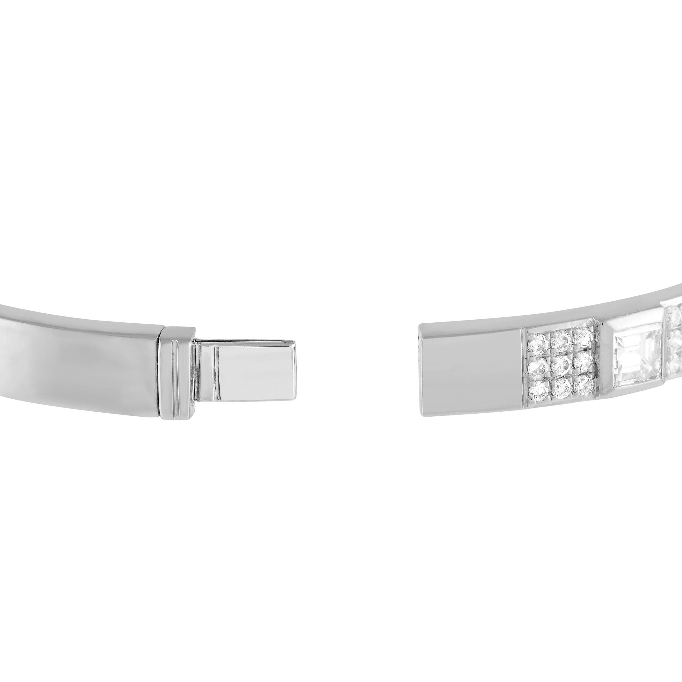 Mixed Cut LB Exclusive 18K White Gold 2.65ct Diamond Bracelet For Sale