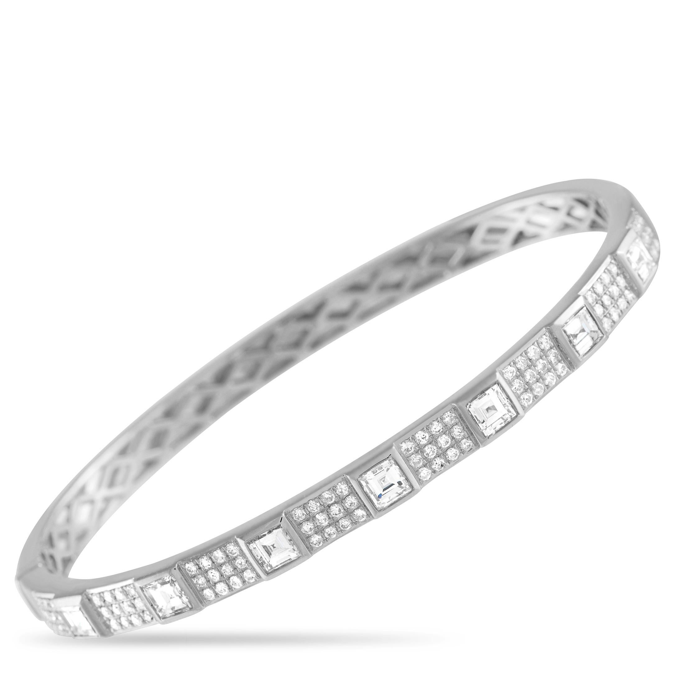 LB Exclusive 18K White Gold 2.65ct Diamond Bracelet In New Condition For Sale In Southampton, PA