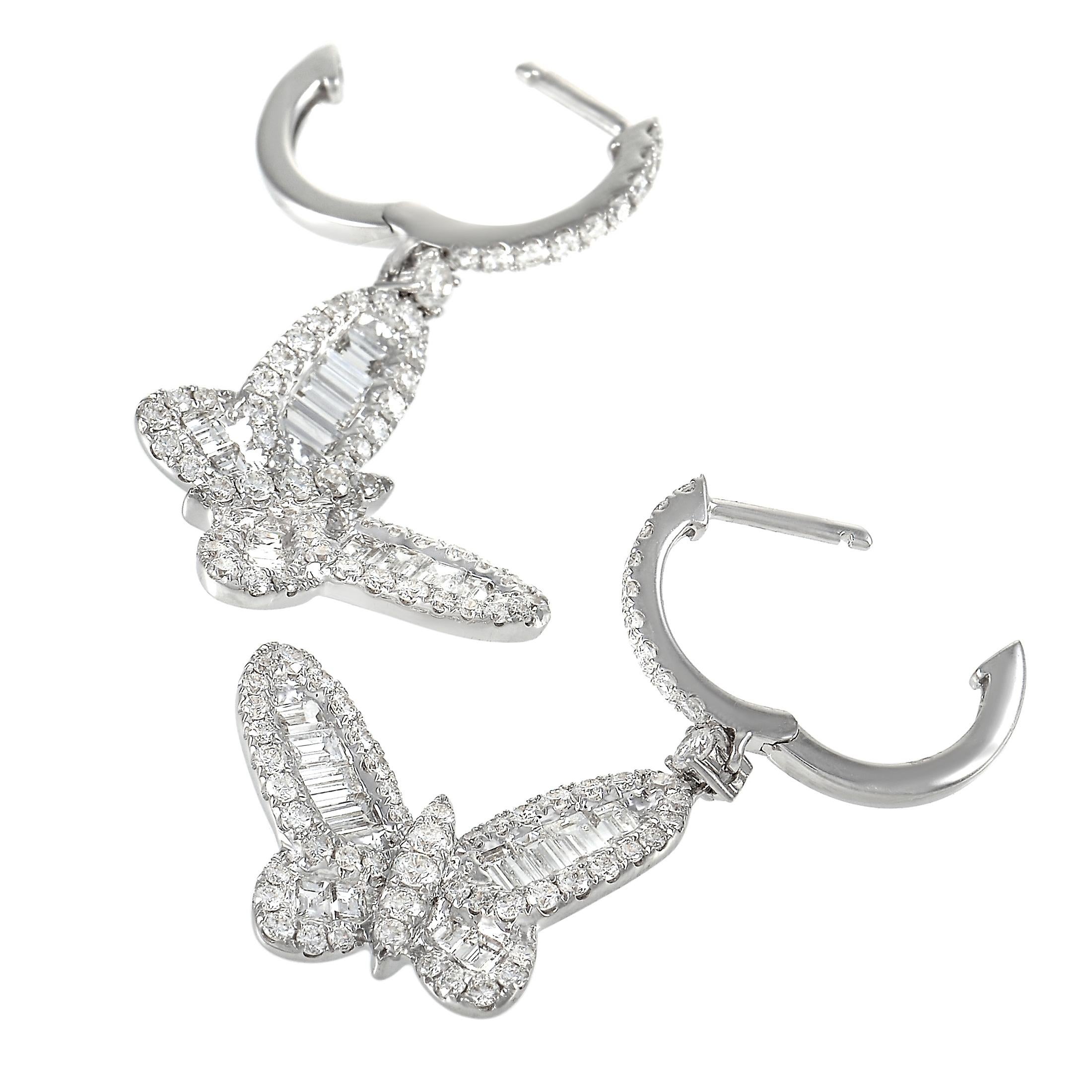 diamond butterfly earrings dangle