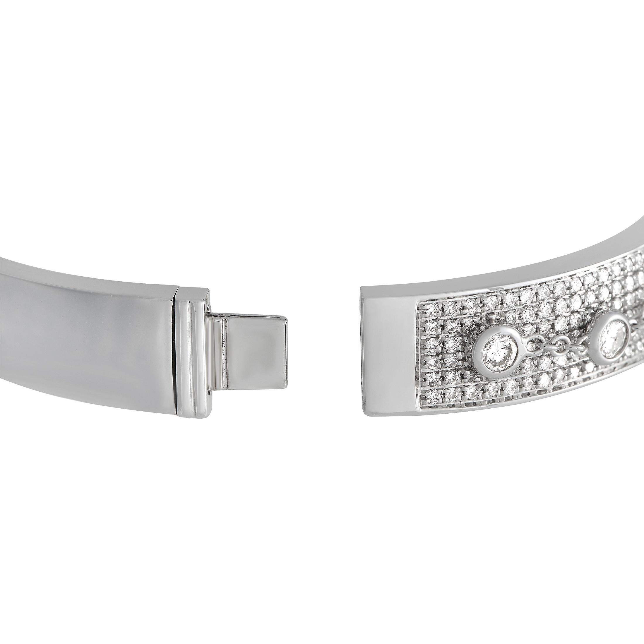 Mixed Cut LB Exclusive 18K White Gold 2.75ct Diamond Bracelet For Sale