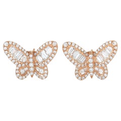 LB Exclusive 18K White Gold 2.80 Ct Diamond Butterfly Earrings