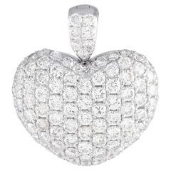 LB Exclusive Pendentif cœur en or blanc 18 carats avec 2,80 carats de diamants