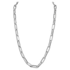 LB Exclusive 18K White Gold 28.60 ct Diamond Link Necklace