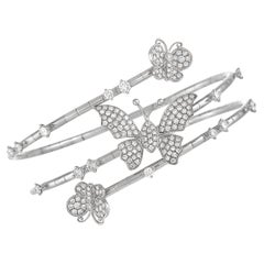 LB Exclusive 18K White Gold 2.89 ct Diamond Butterfly Wrap Bracelet