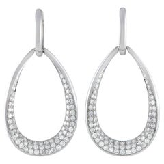 LB Exclusive - Boucles d'oreilles pendantes en or blanc 18 carats et diamants 3,05 ct.