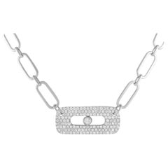 LB Exclusive 18K White Gold 3.0ct Diamond Link Necklace