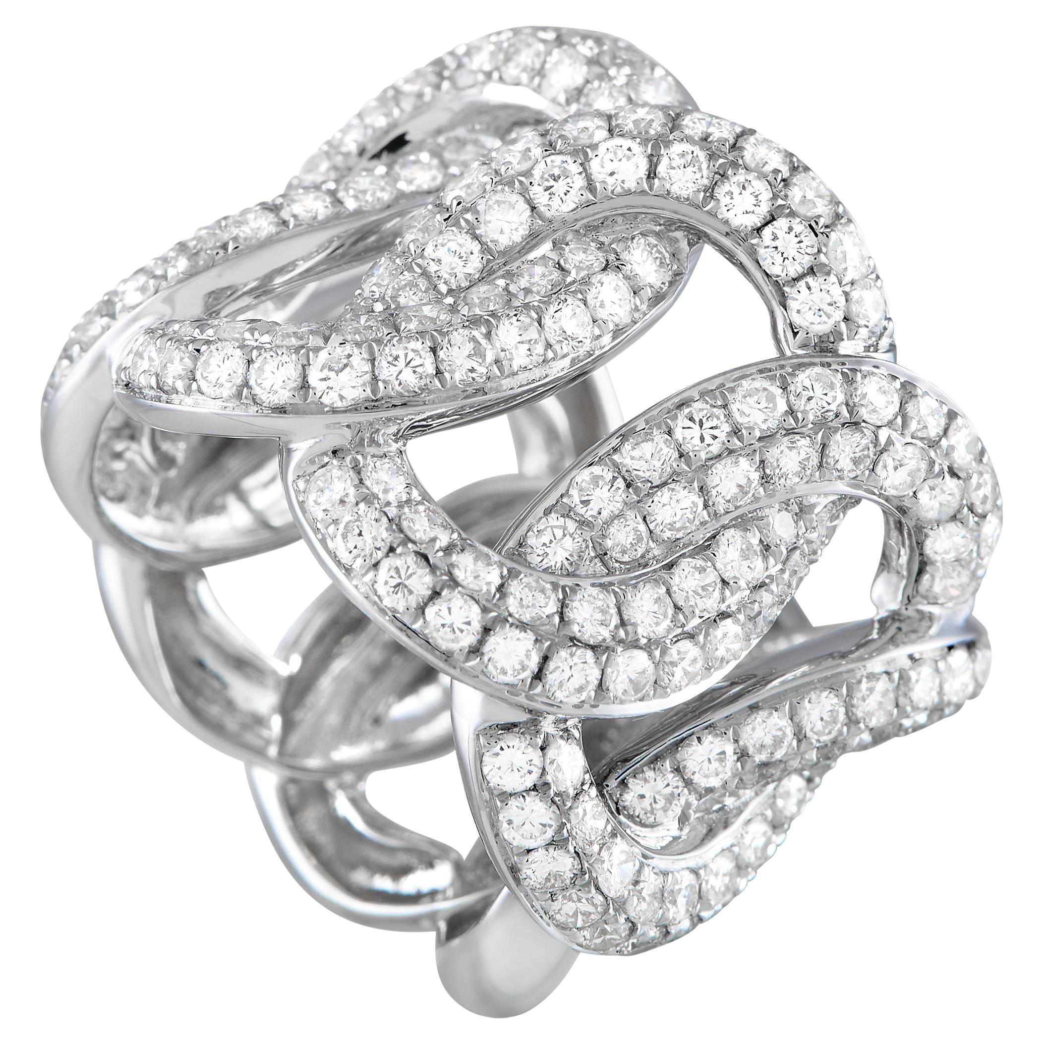 LB Exclusive 18k Yellow Gold 3.10 Carat Diamond Wide Band Ring For Sale ...