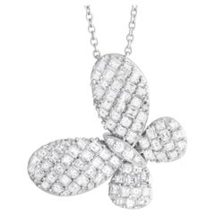 LB Exclusive 18K White Gold 3.11 Ct Diamond Butterfly Necklace