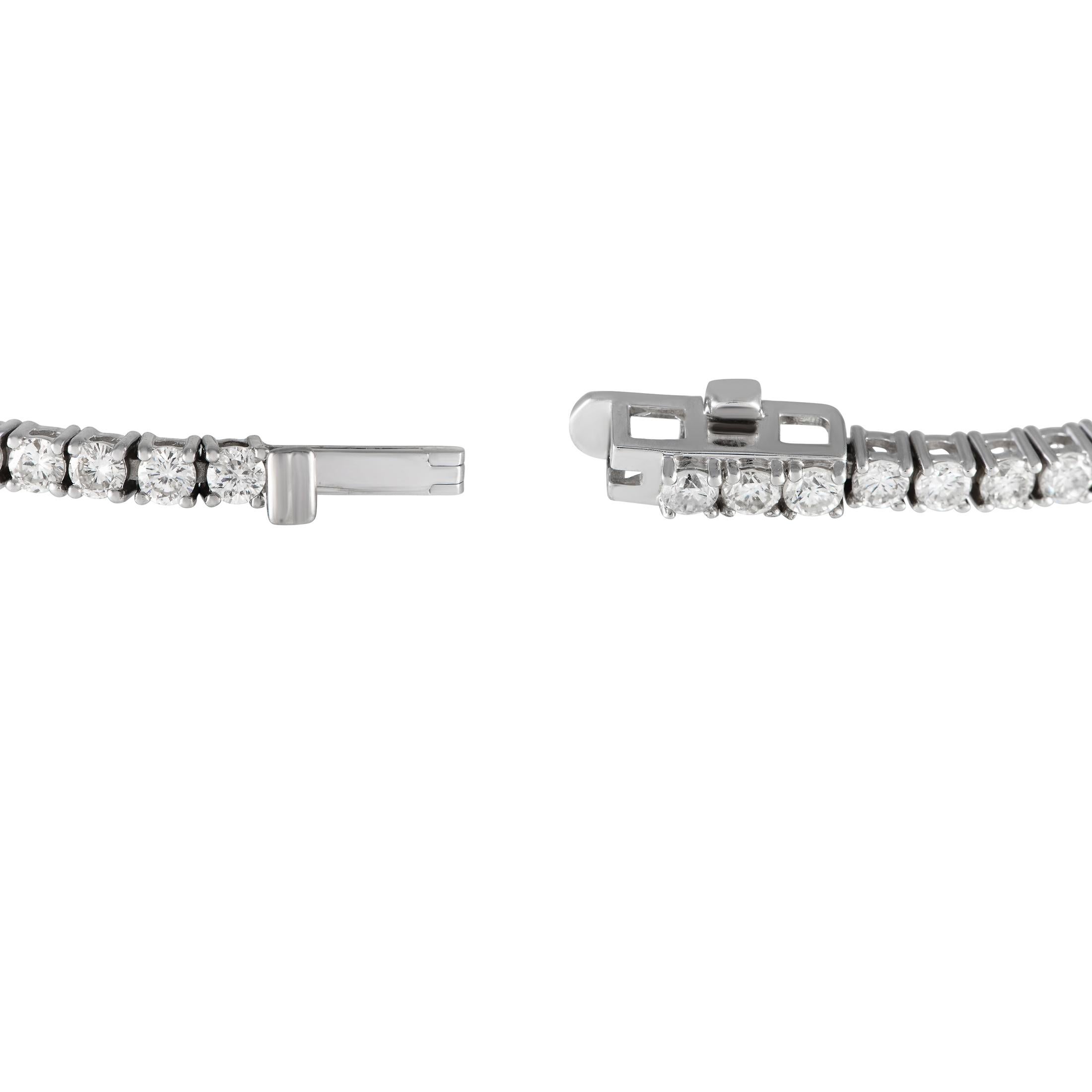 Round Cut LB Exclusive 18K White Gold 3.22ct Diamond Tennis Bracelet MF20-111723 For Sale