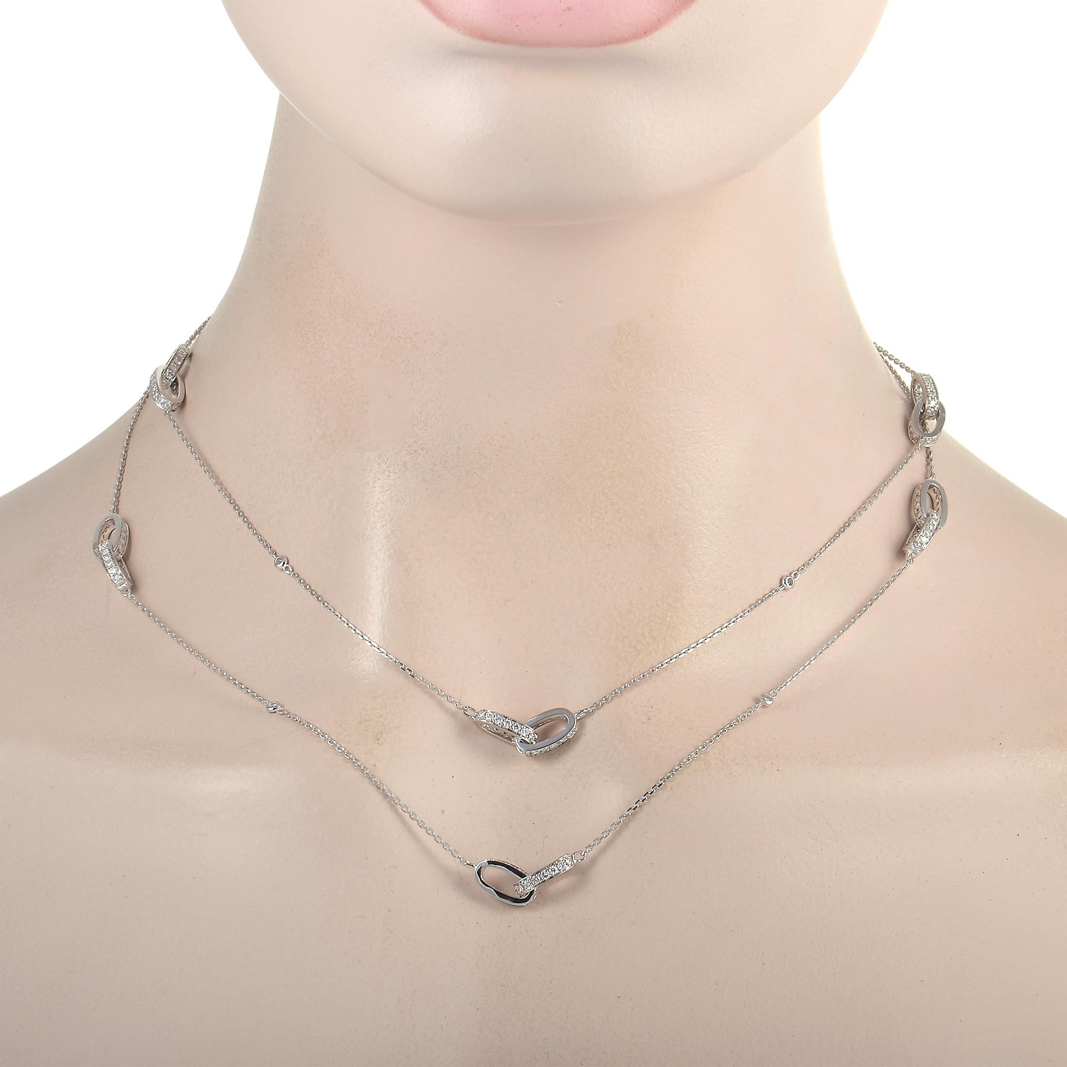 Taille ronde LB Exclusive Collier en or blanc 18 carats avec diamants de 3,25 carats