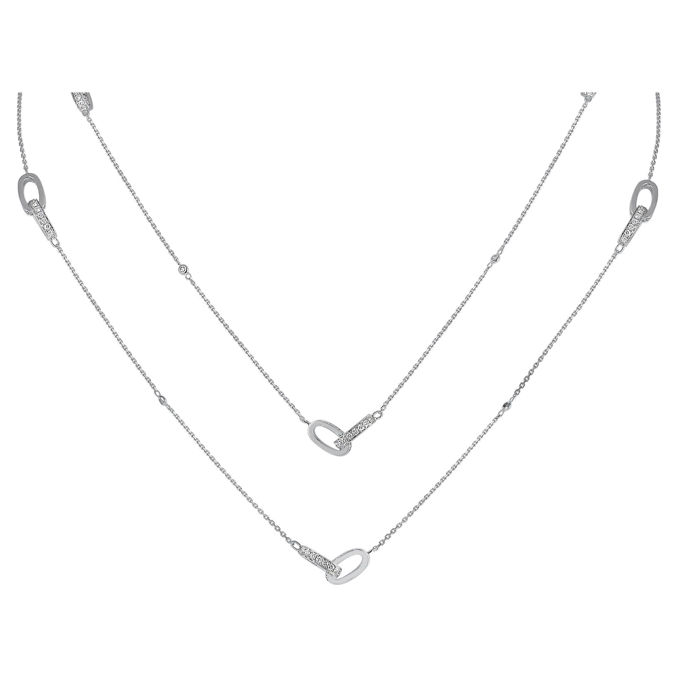 LB Exclusive Collier en or blanc 18 carats avec diamants de 3,25 carats