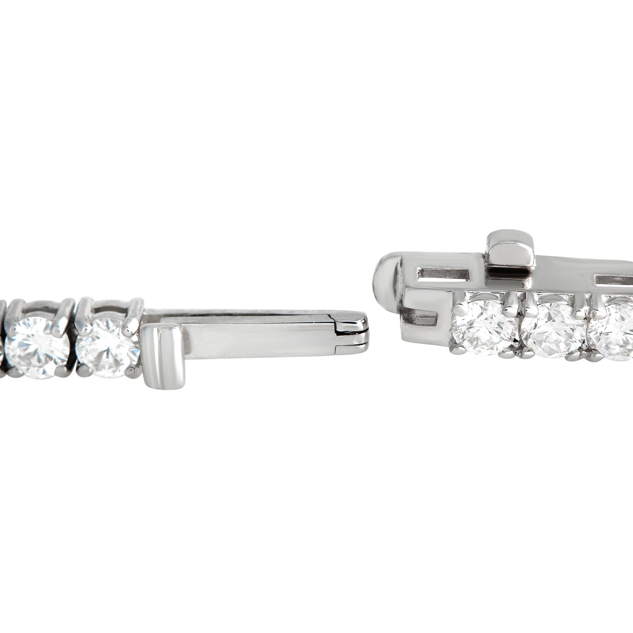 Round Cut LB Exclusive 18K White Gold 3.32ct Diamond Tennis Bracelet MF06-121823 For Sale