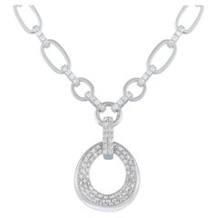 LB Exclusive 18k White Gold 3.50ct Diamond Link Necklace