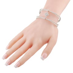 LB Exclusive 18K White Gold 3.76 Ct Diamond Bangle Bracelet