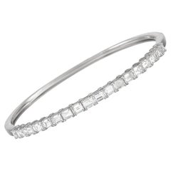 LB Exclusive 18K White Gold 4.00 ct Diamond Bangle Bracelet
