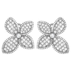 LB Exclusive Orecchini a fiore con diamanti in oro bianco 18 carati da 4,01 carati