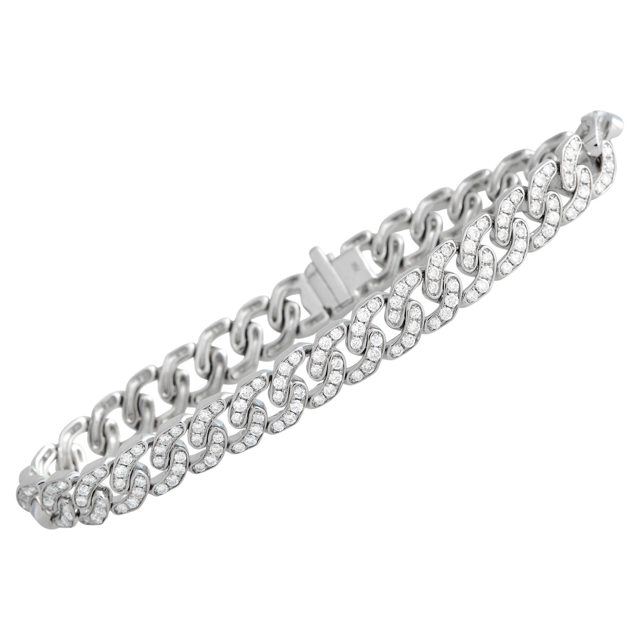 LB Exclusive 18K White Gold 4.0ct Diamond Interlocking Bracelet For ...