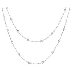 LB Exclusive 18k White Gold 4.23ct Fancy Diamond Long Necklace
