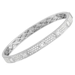 LB Exclusive 18K White Gold 4.24 Ct Diamond Bangle Bracelet
