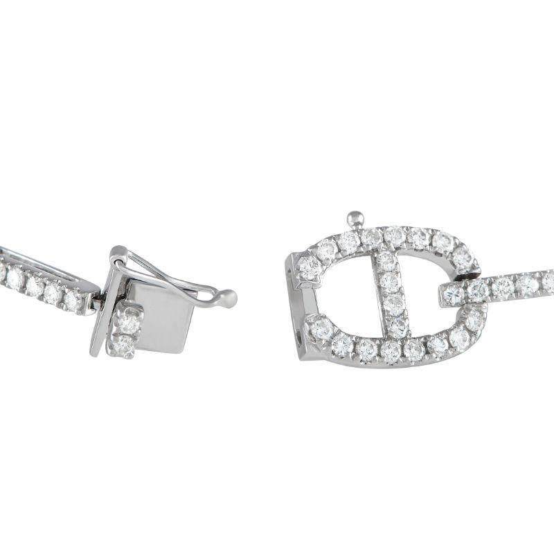 Round Cut LB Exclusive 18k White Gold 4.30 Carat Diamond Bracelet