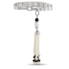 LB Exclusive Bracelet en or blanc 18 carats avec diamants et perles de 4,50 carats