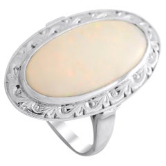 LB Exclusive 18K White Gold 4.50ct Opal Ring 