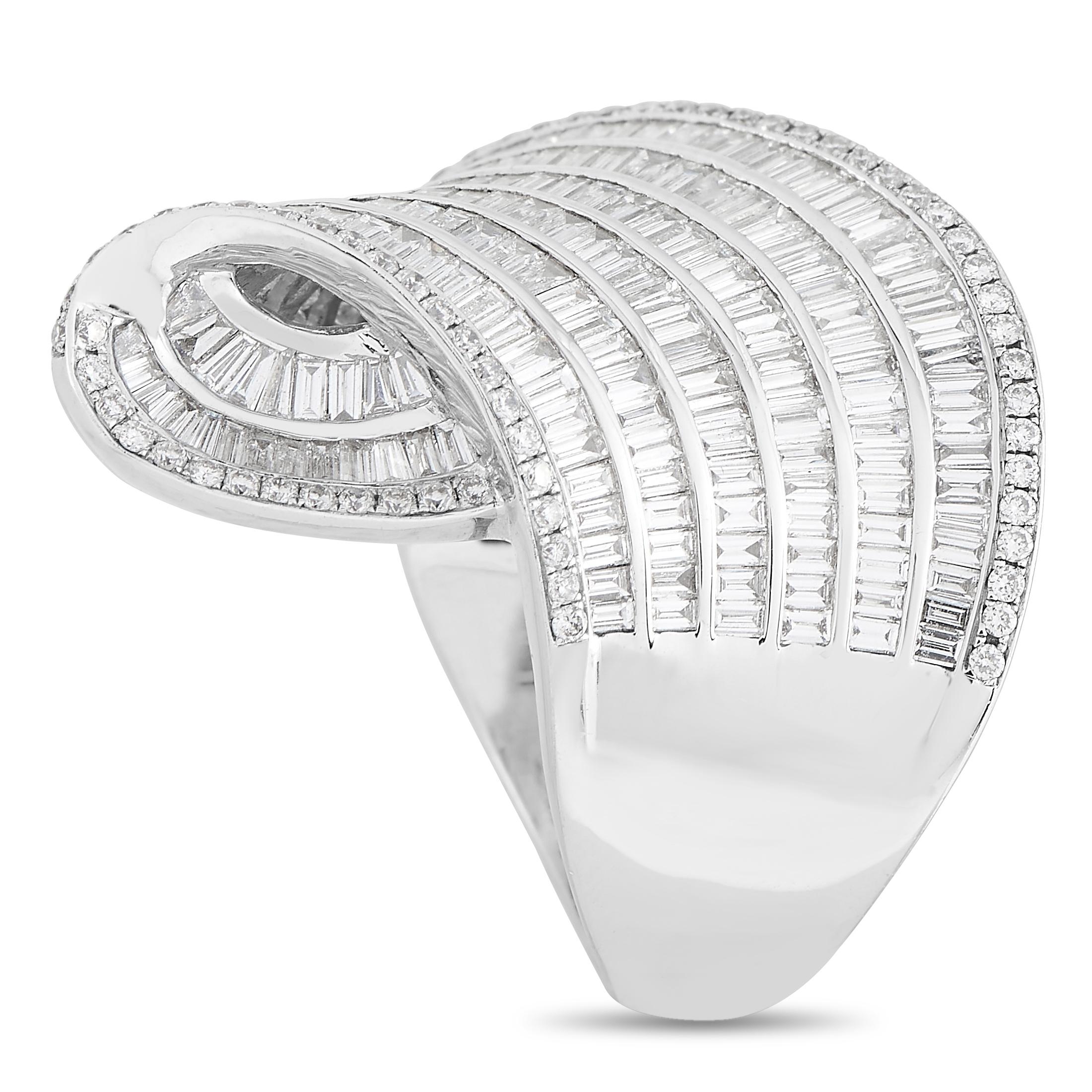 Round Cut LB Exclusive 18 Karat White Gold 4.70 Carat Diamond Ring
